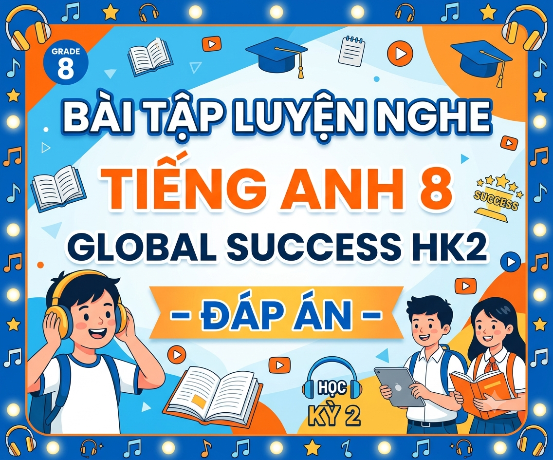 Bài tập luyện nghe Tiếng Anh 8 Global Success HK2 - đáp án